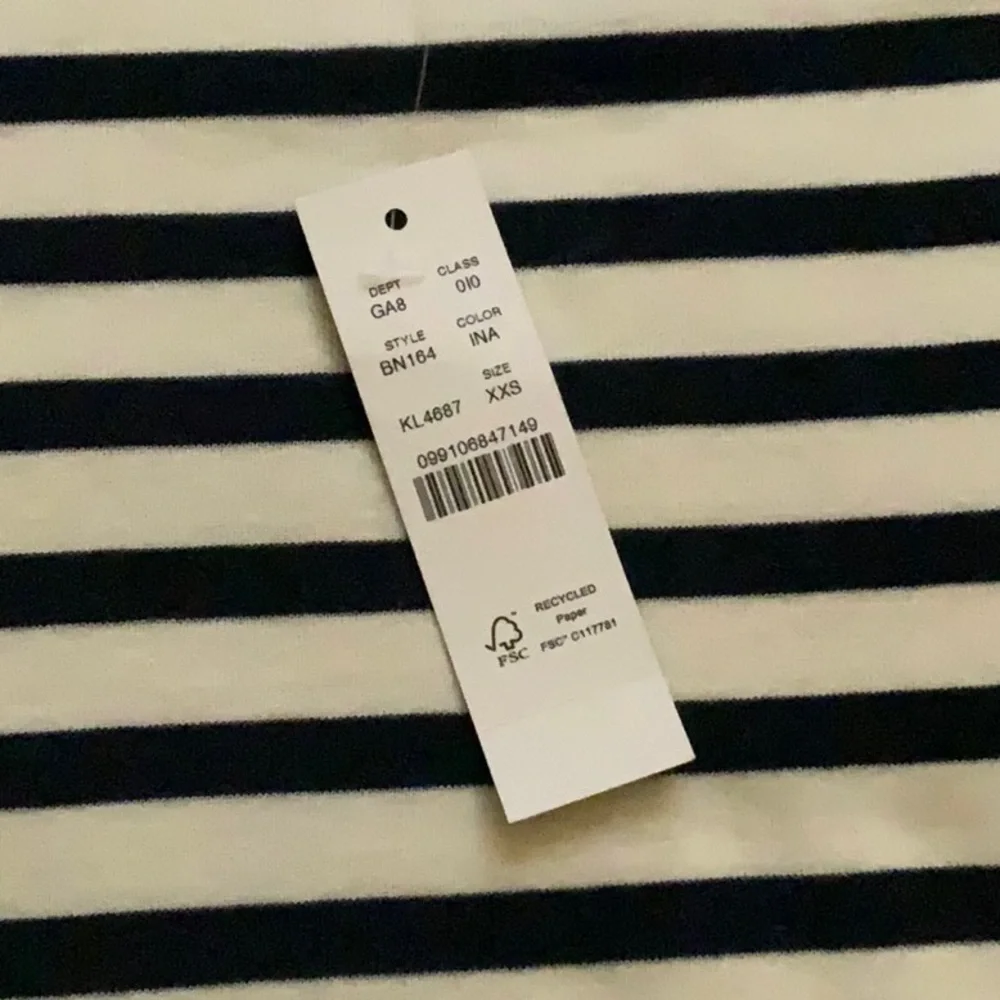 J.Crew Stripes Top With Feather Accents XXS NWT - Picture 3 of 6